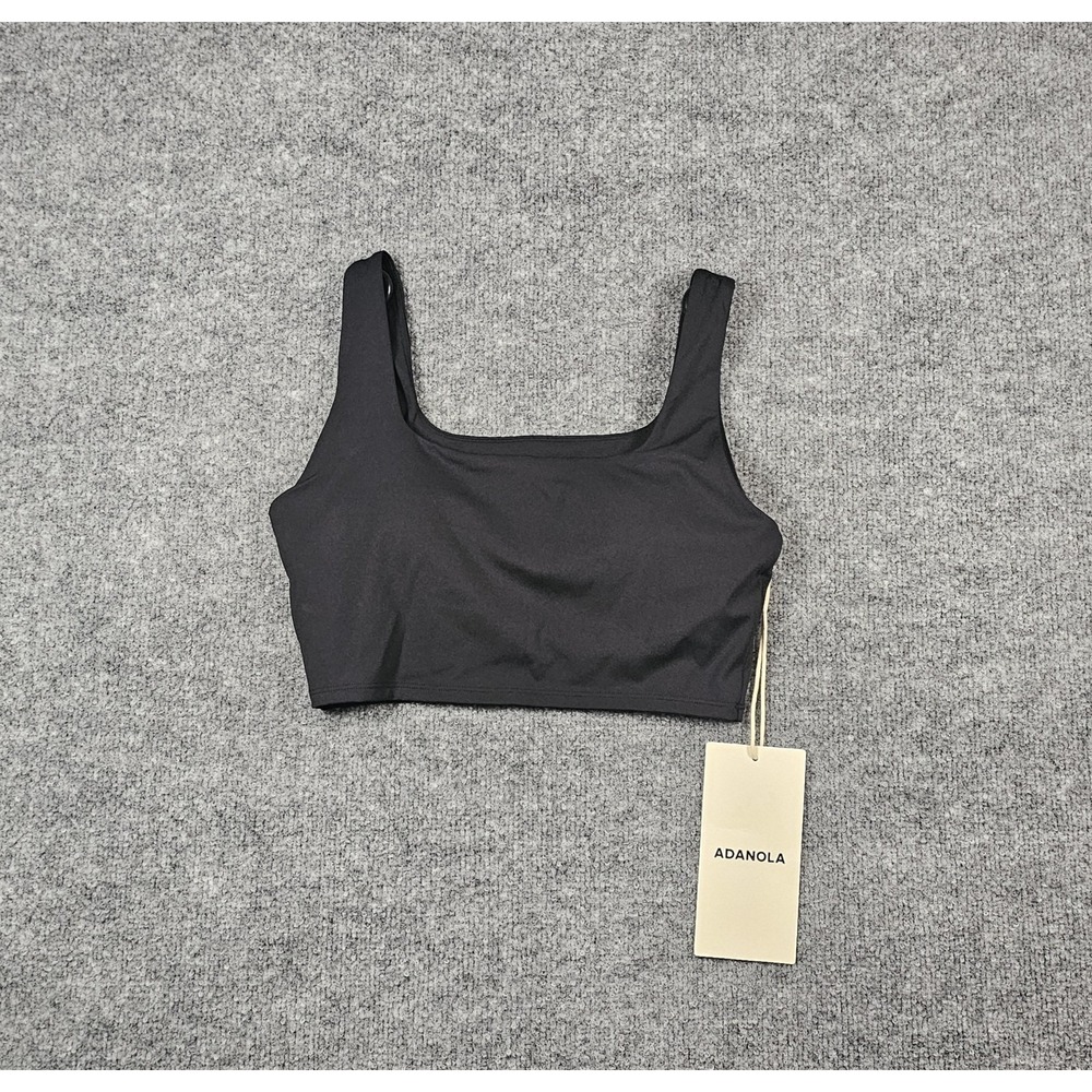 ADANOLA Ultimate Squareโ Neck Bra Large Black Workout Sports Bra